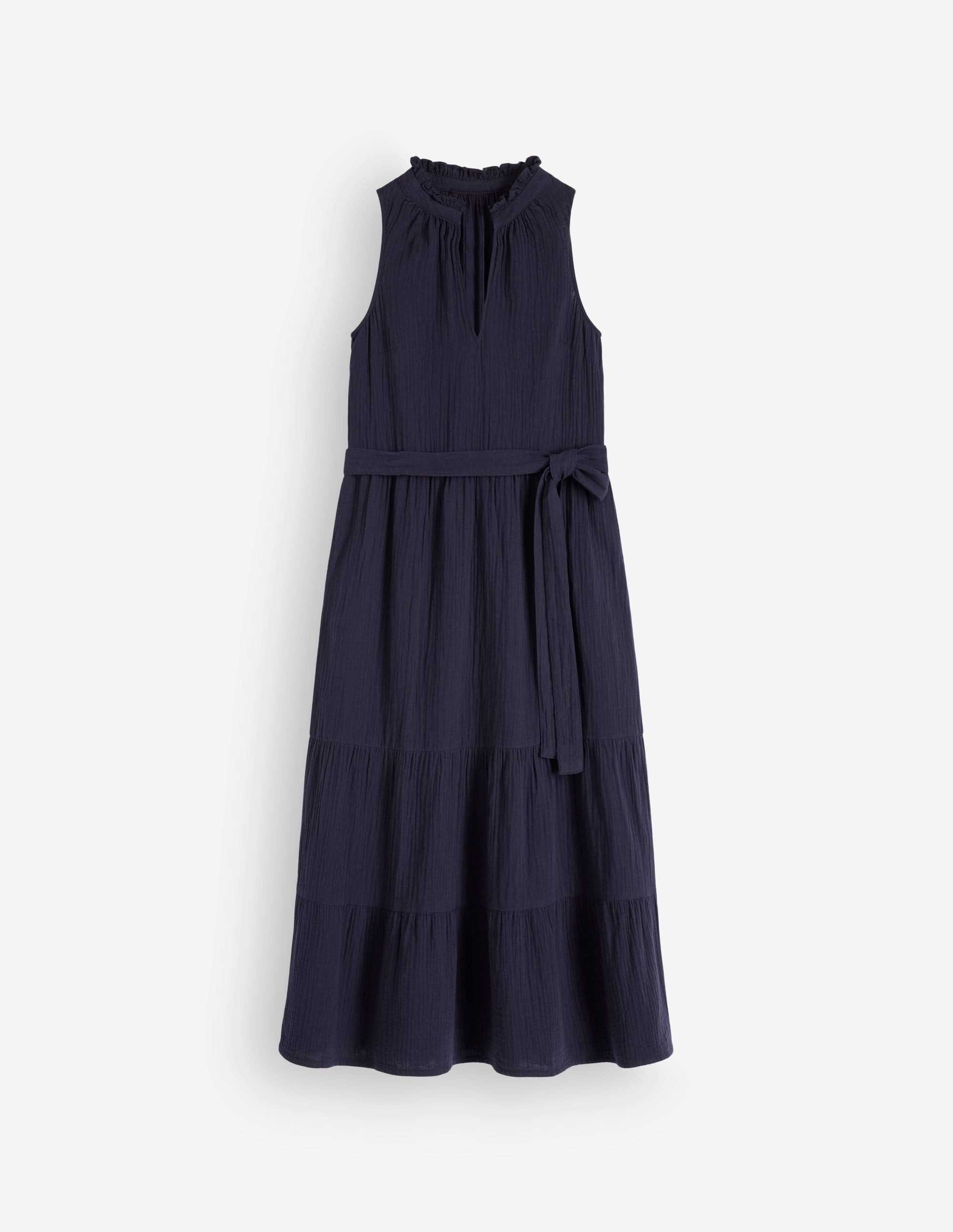 Viv Double Cloth Maxi Dress-Navy