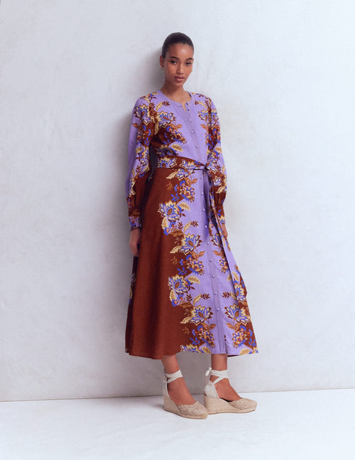 Blouson Sleeve Occasion Dress-Multi Super Bloom