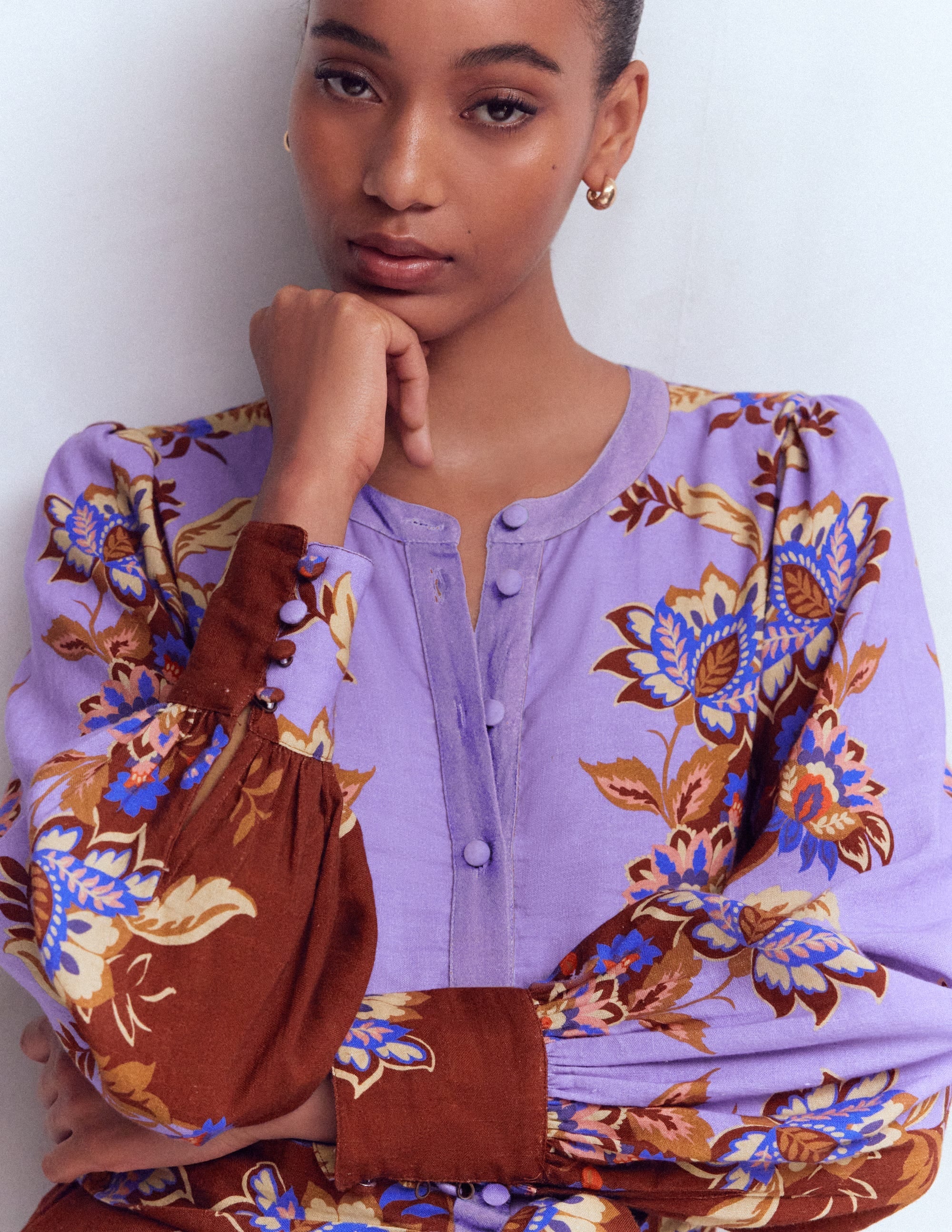 Blouson Sleeve Occasion Dress-Multi Super Bloom