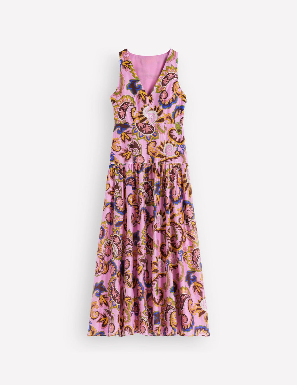 Drop Waist Sleeveless Dress-Multi Paisley Frenzy